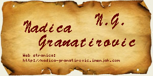 Nadica Granatirović vizit kartica